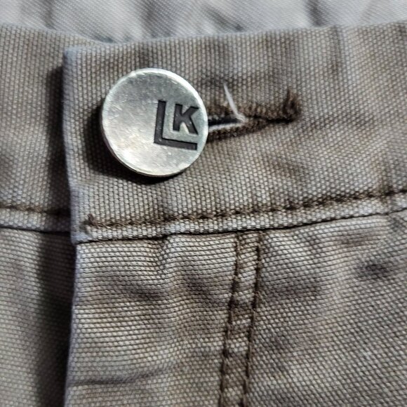 Haggar LK Life Khaki 34x34 Flat Front Relaxed Straight Chino Pants Beige - Picture 3 of 11